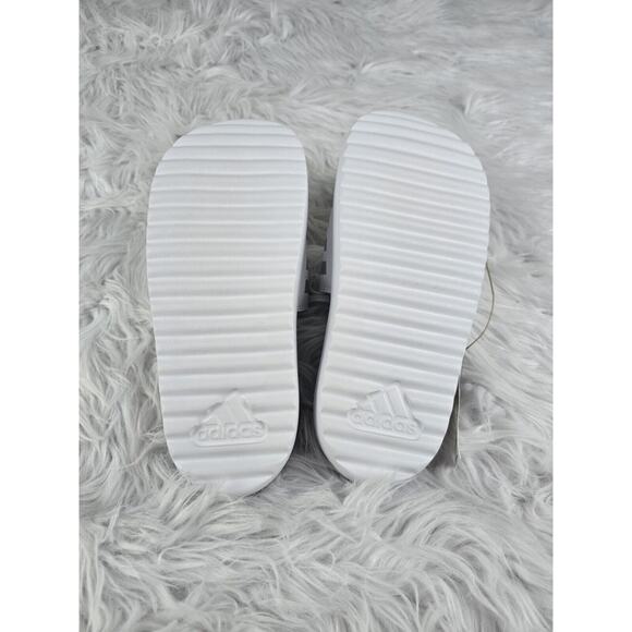 adidas Adilette Platform Slides Cloud White Zero Metallic Grey One Size 7 NWT - Picture 5 of 6